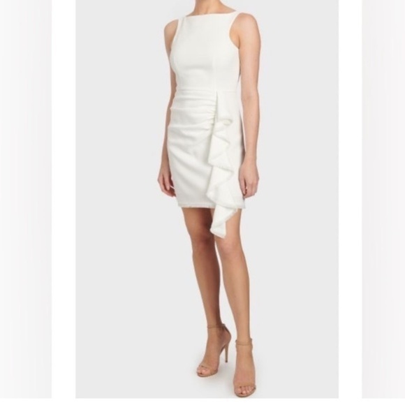 Cinq a Sept Bethel Ruffle Mini Dress Ivory size 12 - Picture 1 of 16